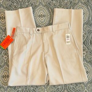 NWT IZOD XFG Men's Khaki Tan Golf Pants Size 32 x 30 Glove Pocket Tee Pocket